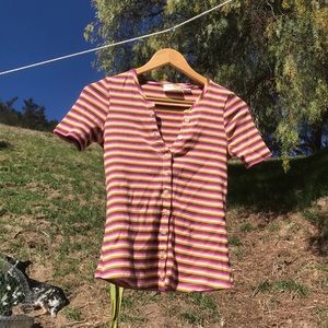 Striped button up shirt!